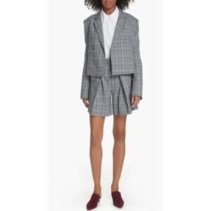 Tibi Womens Eco Poplin Button Front Collared Asymmetrical Shirt in White XS $395